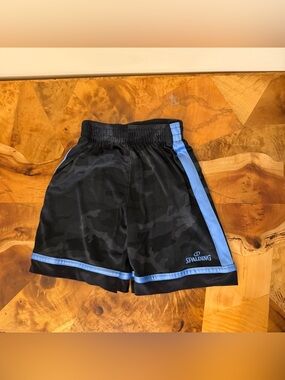 Spalding Black Basketball Shorts Kids 4 Athletic Sports Play Camo